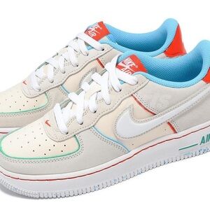 Nike Air Force 1 Cream and Red Sneakers